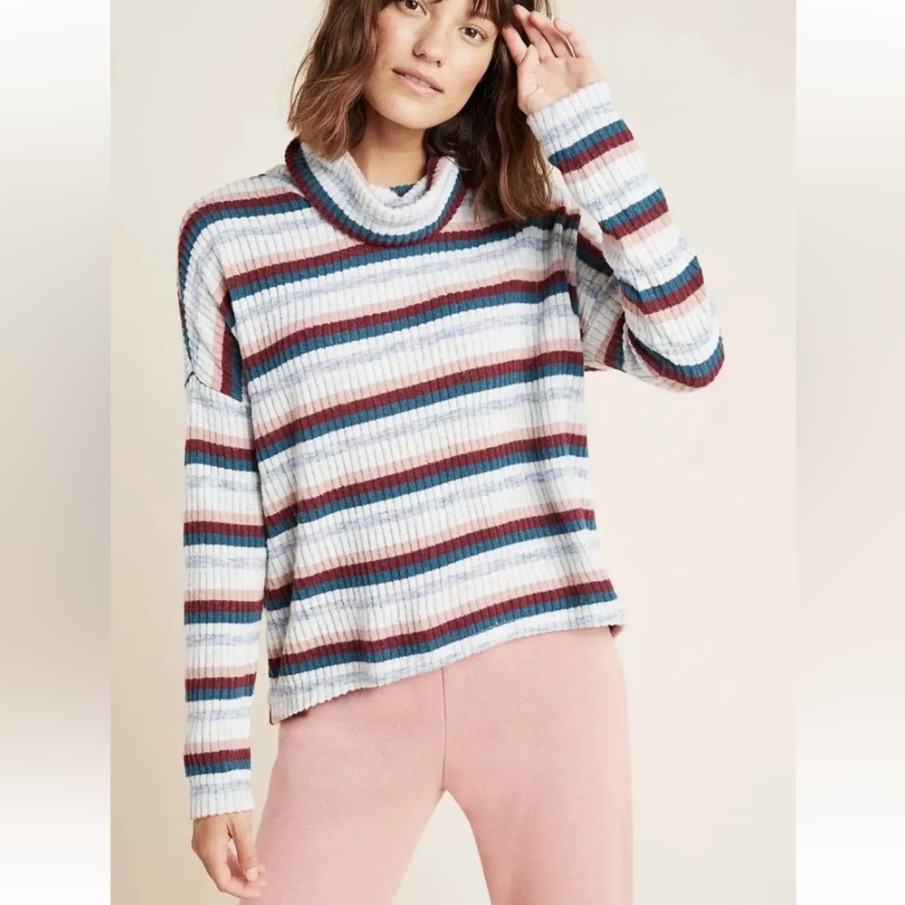Anthropologie Saturday Sunday Striped Turtle Neck